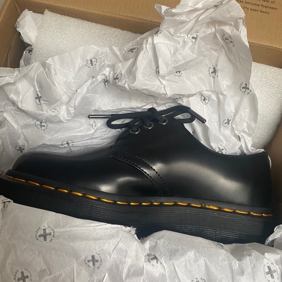 doc martens black 1461 platform shoes size 6 - Picture 3 of 8